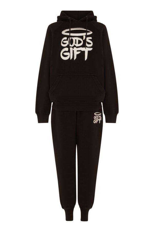 Black And Reflective Hoodie Tracksuit
