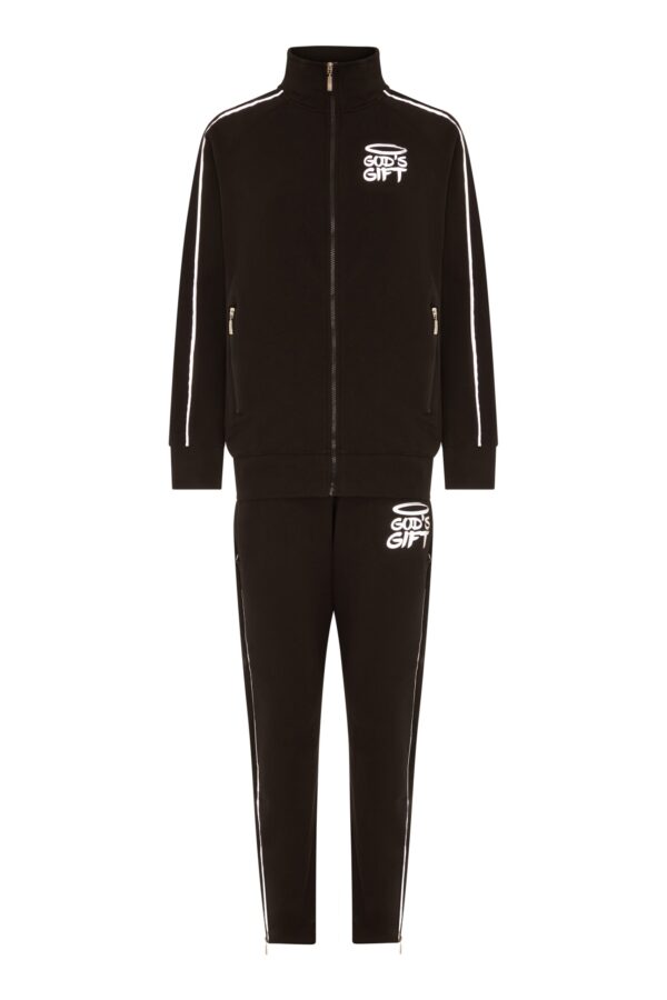 Black And Reflective Hoodie Tracksuit